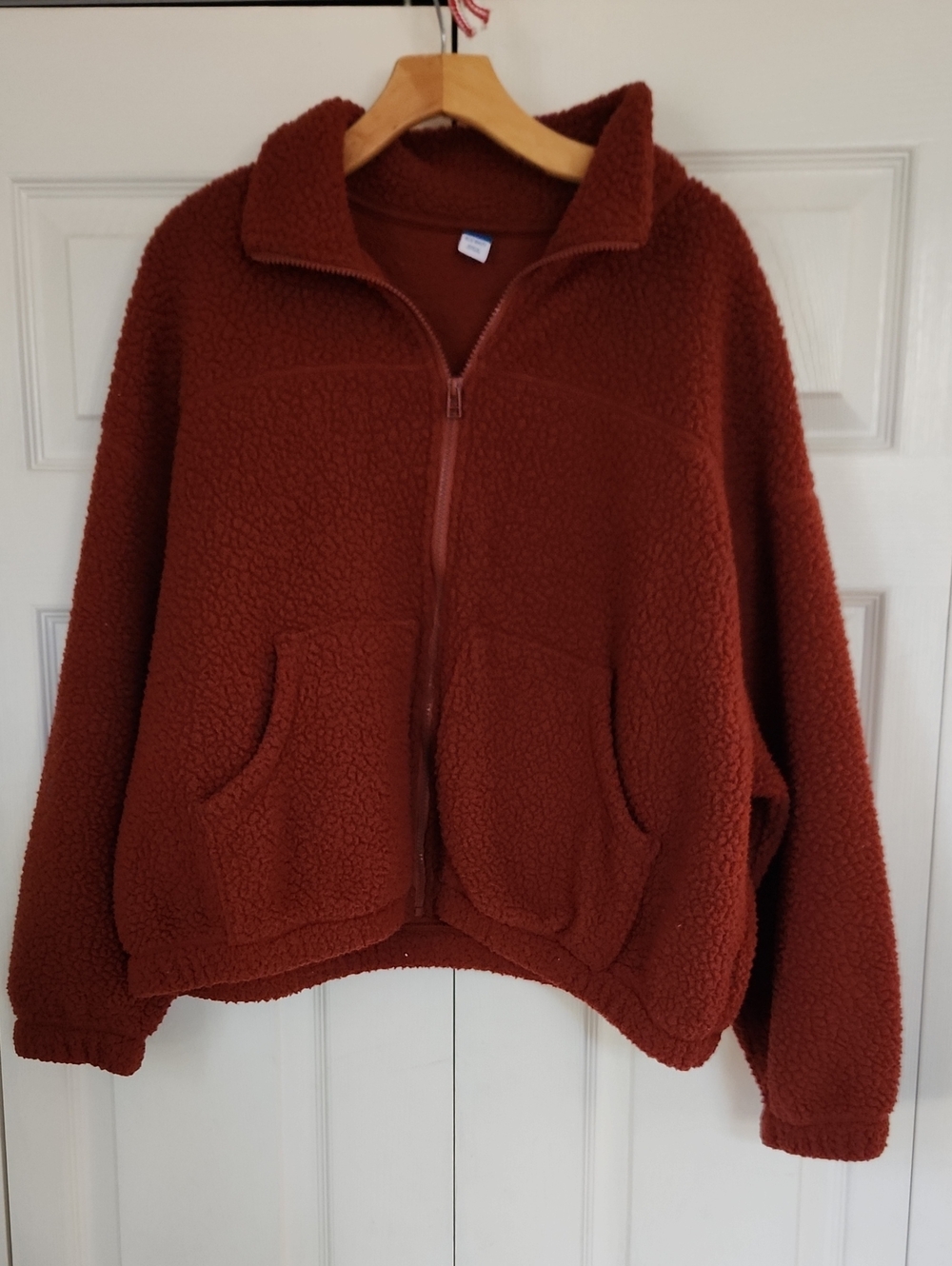 Old Navy Rust Zip-Up Teddy Jacket